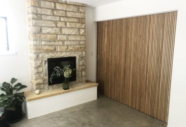 Brands Built Building sliding door sandstone polished concrete